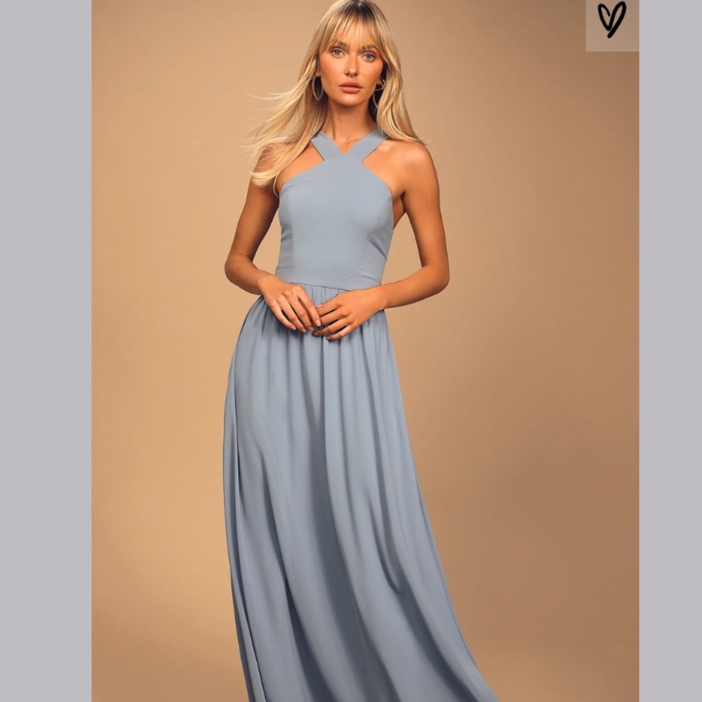 Lulu’s Dusty Blue Bridesmaid Dress